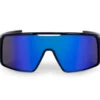 Carnac Juno Sunglasses / Jet Black Frame & Blue Revo Lens -Planetx Shop CLJUNBLKBLU P1
