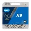 KMC X9 9 Speed Chain / 114 / SIlver/Grey 2 KMC X9 9 Speed Chain / 114 / SIlver/Grey -Planetx Shop k21b